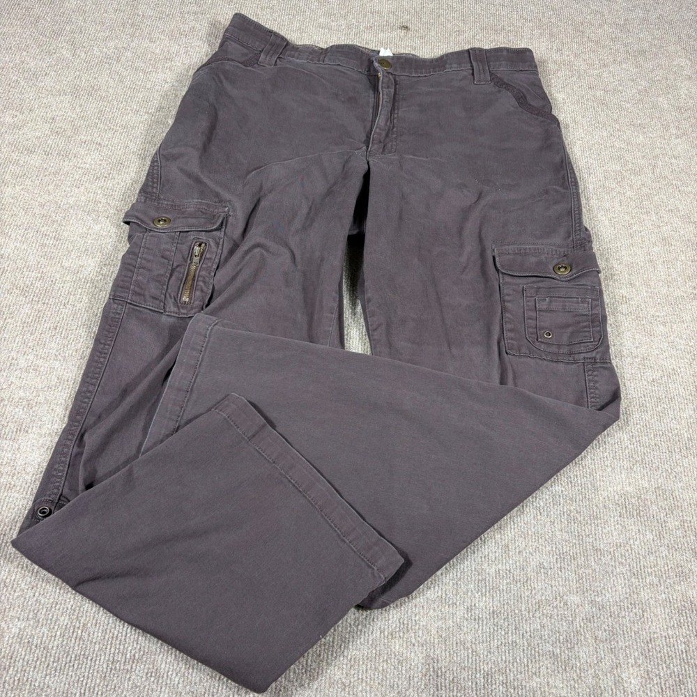 Lee Comfort Waistband Cargo Pants Womens 14 Medium Gray Straight Leg Utility